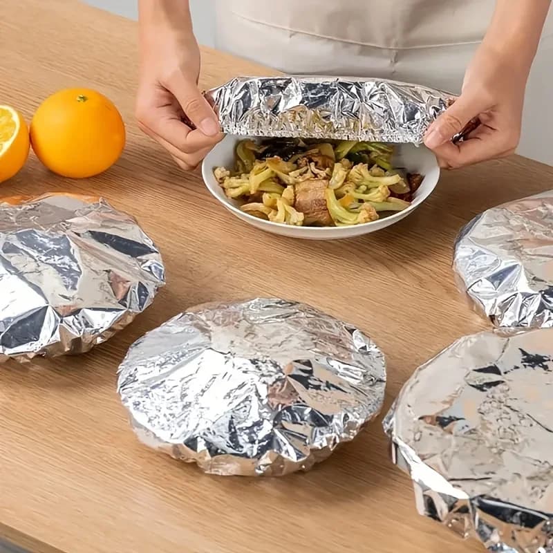 Termoizolacyjne pokrywki z folii aluminiowej na miski i talerze 10/100 szt.