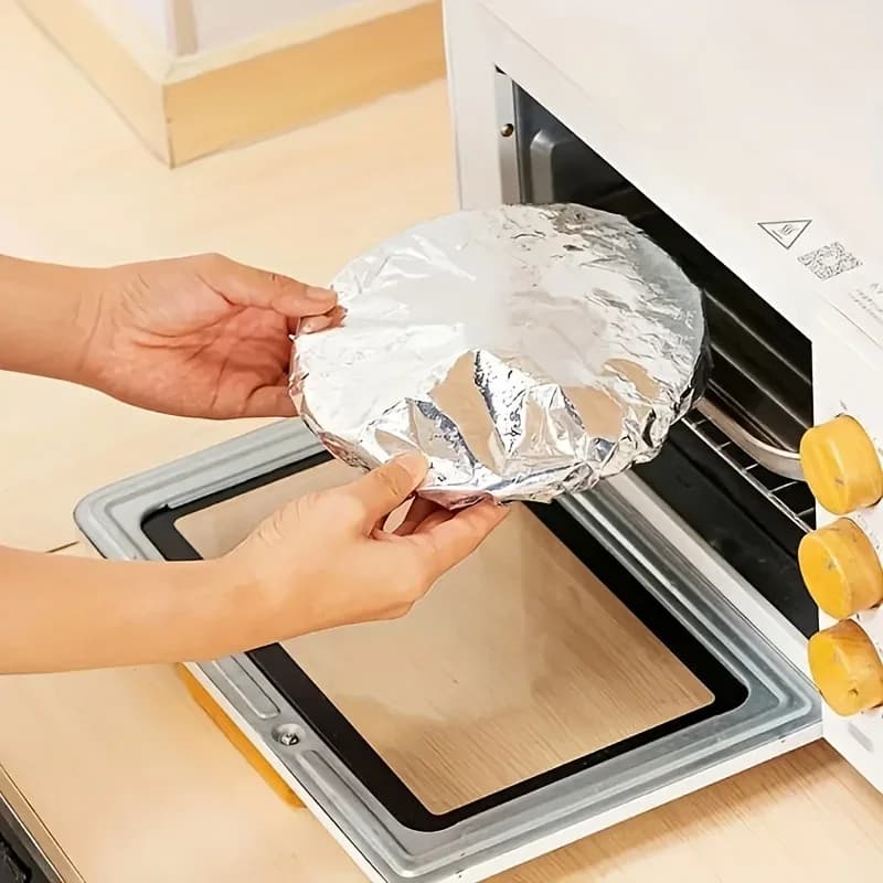Termoizolacyjne pokrywki z folii aluminiowej na miski i talerze 10/100 szt.