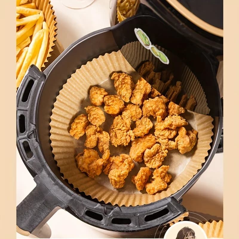 Jednorazowy papier do pieczenia do frytkownicy beztłuszczowej Air Fryer – tłuszczoodporny pergamin