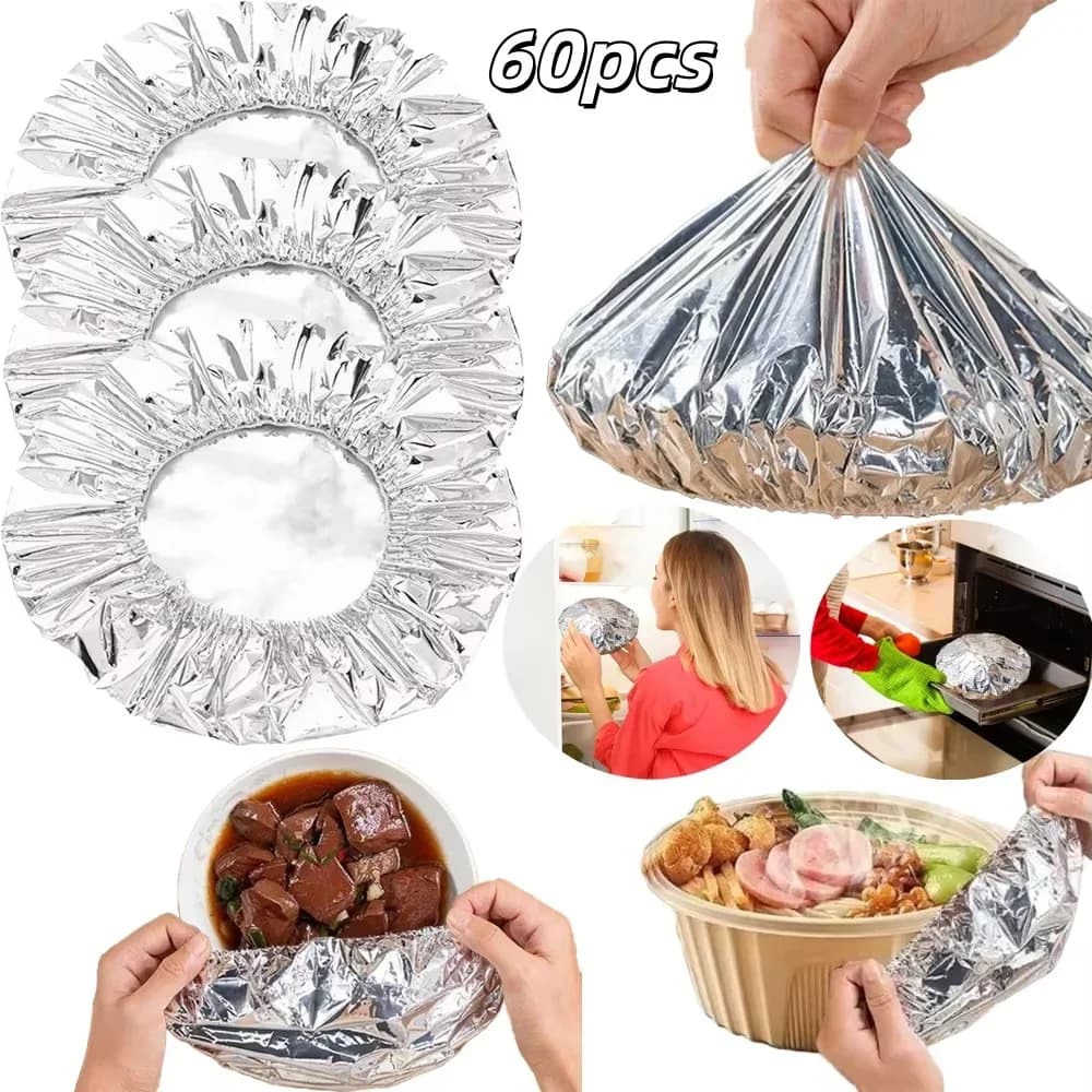 Wielorazowe aluminiowe pokrywki na miski 10–60 szt., termoizolacyjne