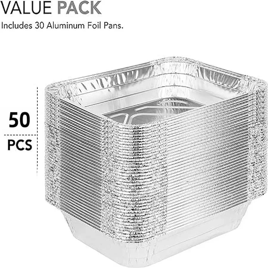 Jednorazowe foremki aluminiowe do pieczenia i żywności 50 szt., różne rozmiary