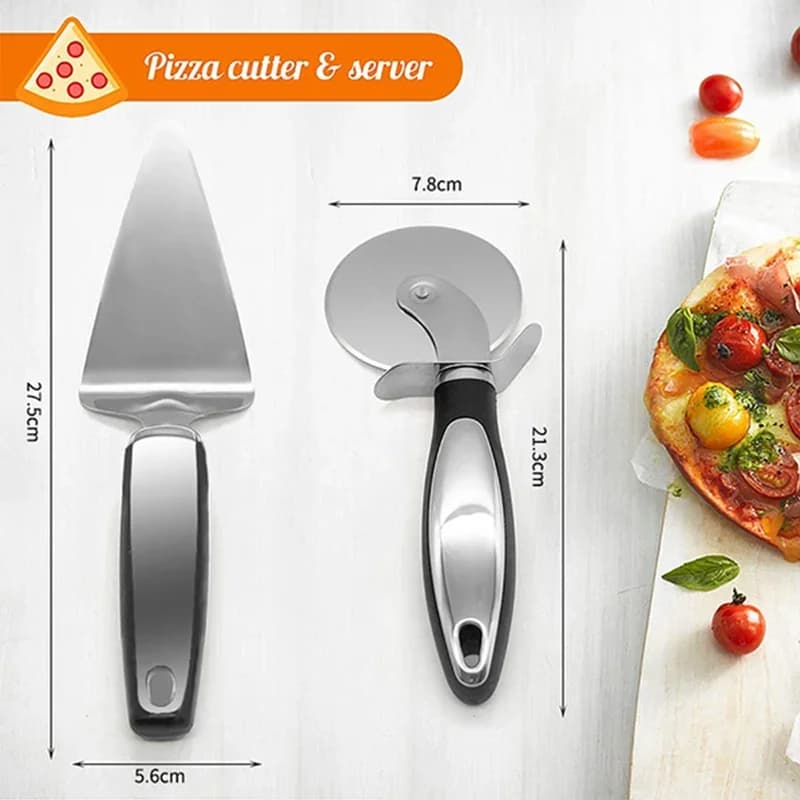 Okrągły nóż do pizzy ze stali nierdzewnej – radełko do ciasta