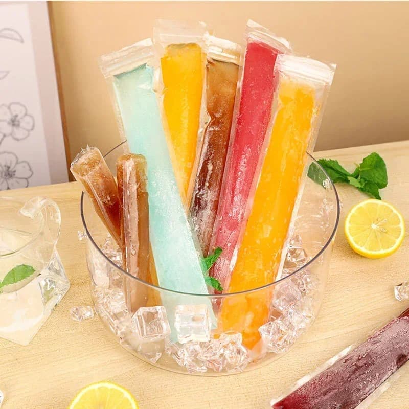 Woreczki na lody na patyku, jednorazowe, przezroczyste – 50/100/200 szt.