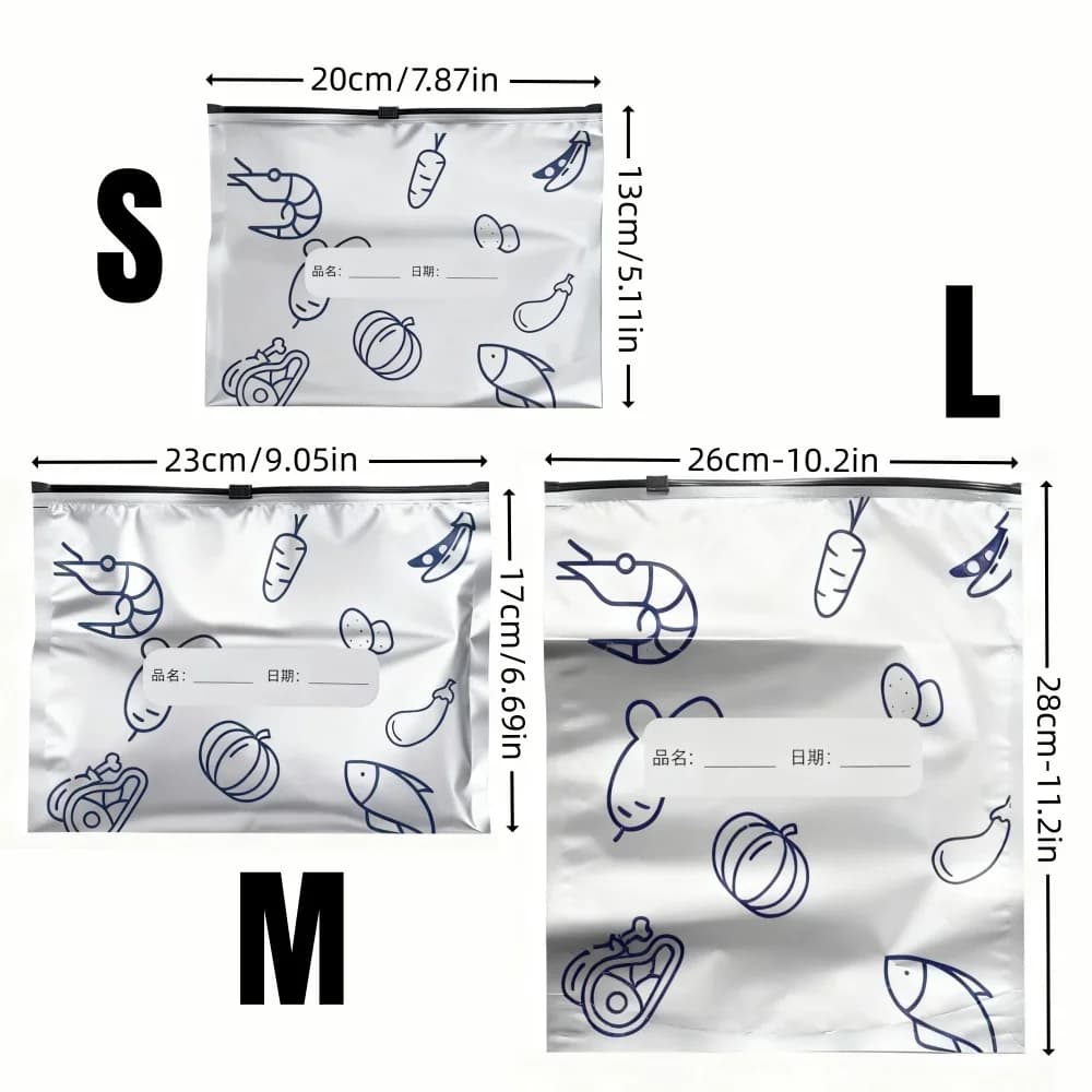 Woreczki z folii aluminiowej do żywności wielokrotnego użytku 10/60 szt.