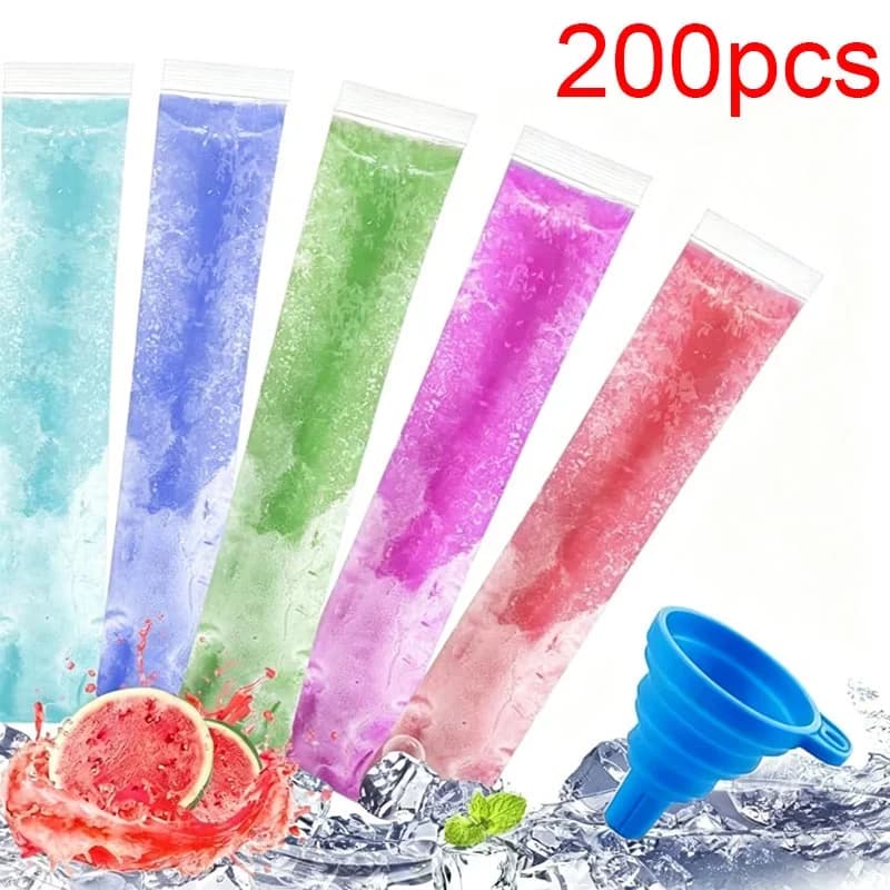 Woreczki na lody na patyku, jednorazowe, przezroczyste – 50/100/200 szt.
