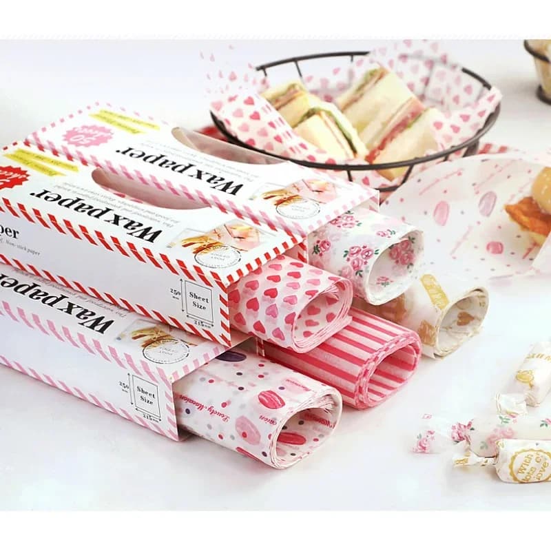 Papier woskowany do żywności, burgerów i pieczenia, 50 szt.