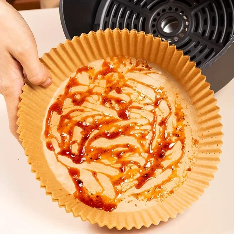Jednorazowy papier do pieczenia do frytkownicy beztłuszczowej Air Fryer – tłuszczoodporny pergamin