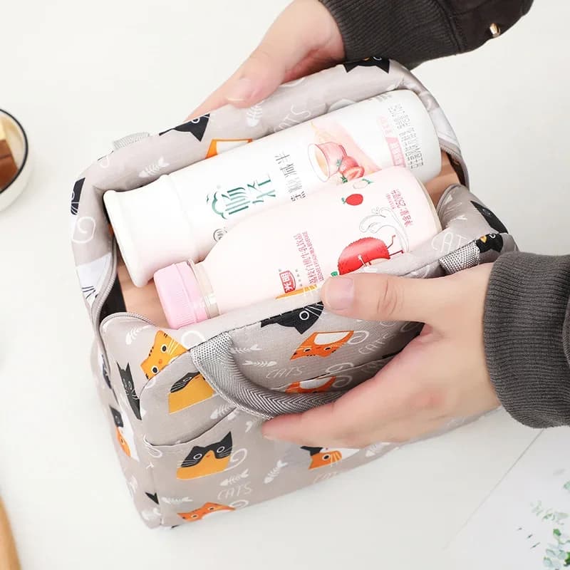 Pojemna torba termiczna na lunch z warstwą folii aluminiowej