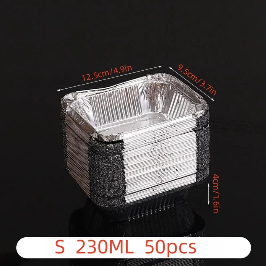 Jednorazowe foremki aluminiowe do pieczenia i żywności 50 szt., różne rozmiary