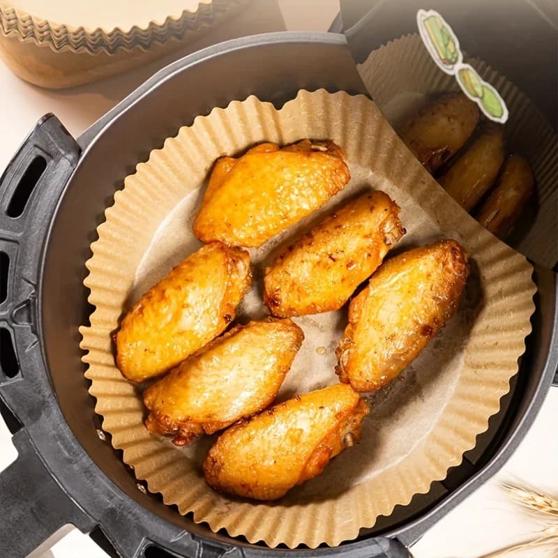 Jednorazowy papier do pieczenia do frytkownicy beztłuszczowej Air Fryer – tłuszczoodporny pergamin