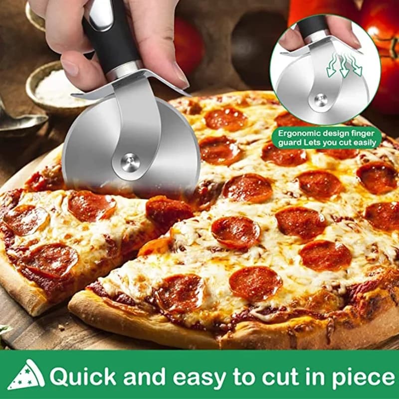 Okrągły nóż do pizzy ze stali nierdzewnej – radełko do ciasta