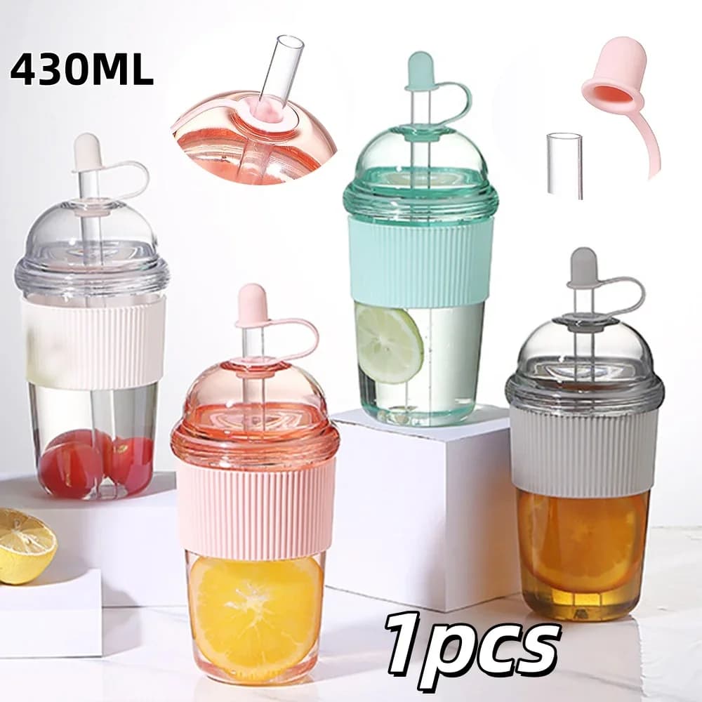 Kubek ze słomką 430 ml, bidon na wodę i napoje