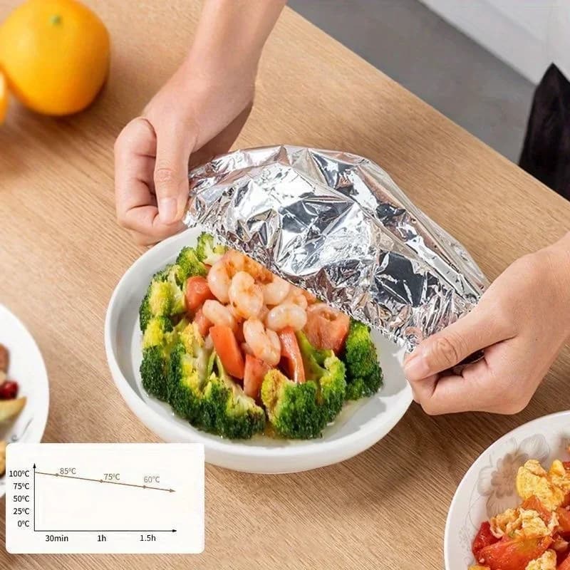 Termoizolacyjne pokrywki z folii aluminiowej na miski i talerze 10/100 szt.