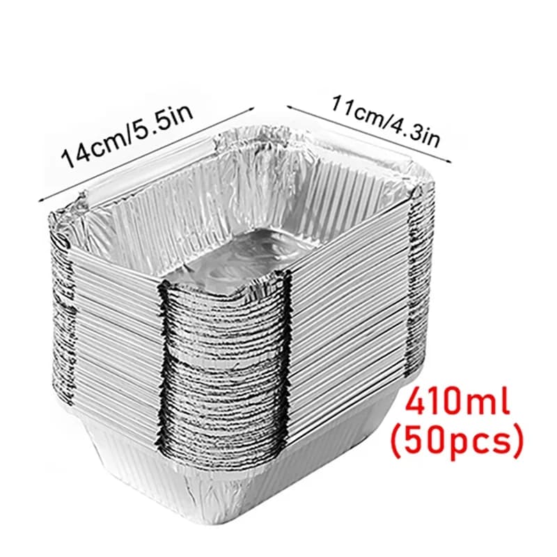 Jednorazowe foremki aluminiowe do pieczenia i żywności 50 szt., różne rozmiary
