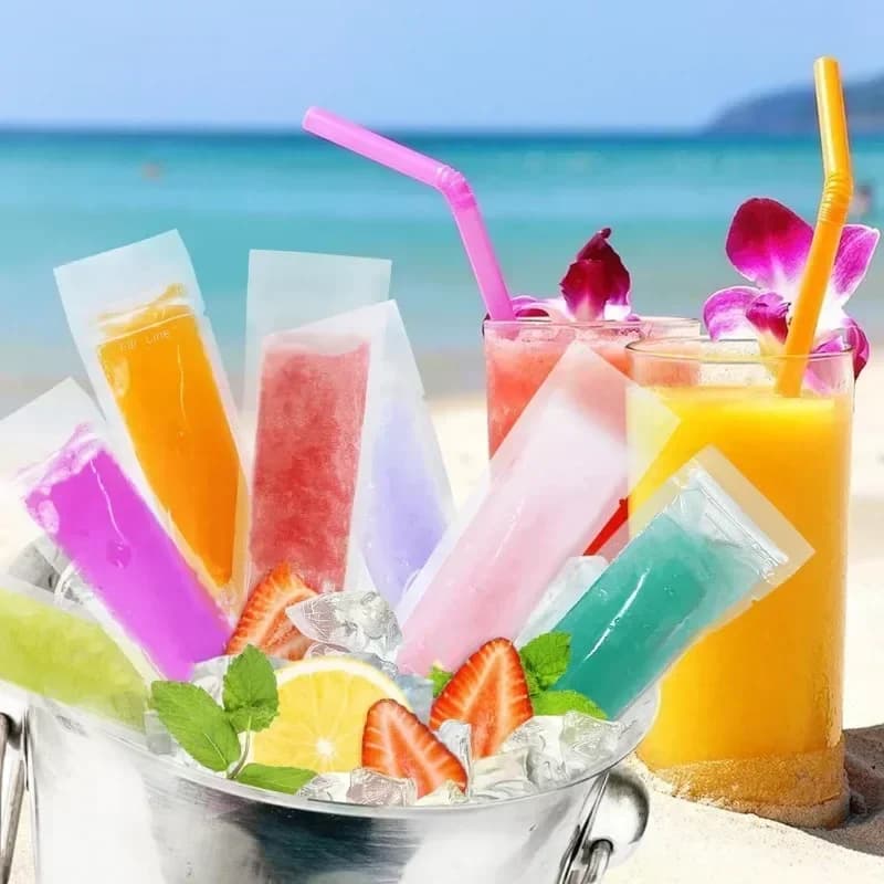 Woreczki na lody na patyku, jednorazowe, przezroczyste – 50/100/200 szt.